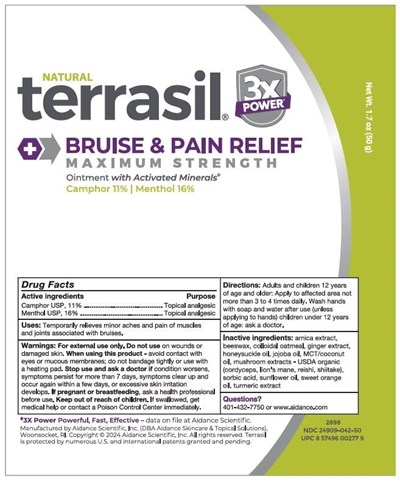 terrasil Bruise and Pain Relief Maximum Strength 50g Tube.jpg Product Label - terrasil Bruise and Pain Relief Maximum Strength 50g Tube